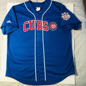Sammy Sosa Chicago Cubs Majestic Vtg Jersey Blue Sewn MLB Mens Sz XL EUC
